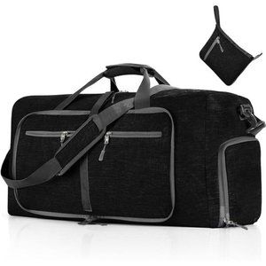 Travel Duffle Bag for Men 65L Foldable Travel Duffel Bag with Shoes Compartment